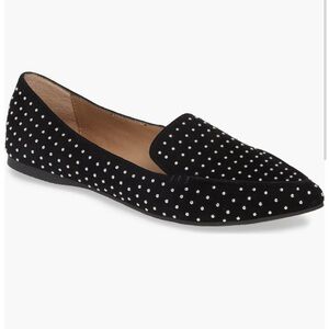 Steve Madden Black and Silver Studded Flats
